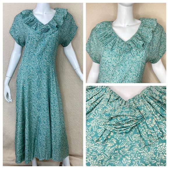 VTG 80s E.D.Michaels by Melanie Drucker Rayon Floral Midi Dress - Picture 1 of 16